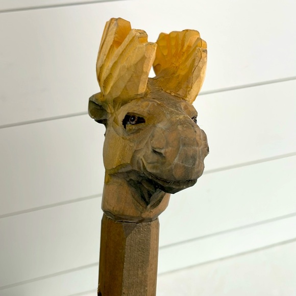 Hand Carved Wooden Walking Stick - Picture 5 of 16